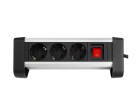 Spacetronik Listwa zasilająca SPS-T34BS - 3 gniazda 1.5m srebrno-czarny - 1153965 - zdjęcie 1